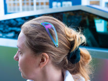 Load image into Gallery viewer, Tacticlips® Cyberpunk XL Snap Hair Clip Multitool Barrettes in Iridescent for Thick Hair, Large 2 Pack, Tactical Stainless Steel Metal, Jumbo Salon Women Accessories
