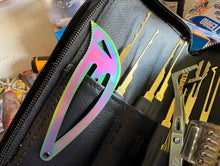 Load image into Gallery viewer, Tacticlips® Cyberpunk XL Snap Hair Clip Multitool Barrettes in Iridescent for Thick Hair, Large 2 Pack, Tactical Stainless Steel Metal, Jumbo Salon Women Accessories