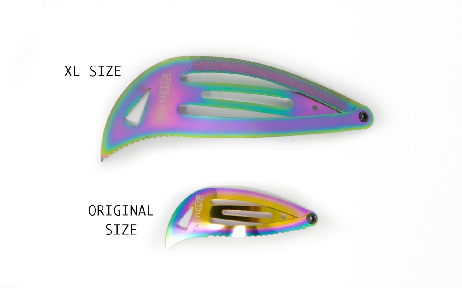Tacticlip: Cyberpunk XL Snap Hair Clip Multitool in Iridescent